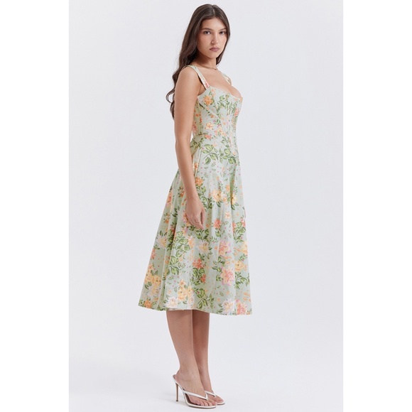 NEW House of CB Saira Light Jade Print Dress XS - Picture 8 of 14